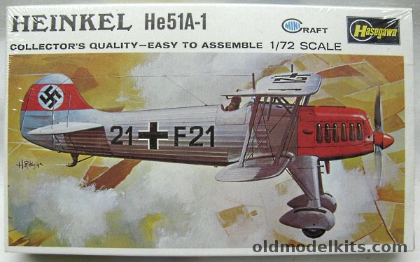 Hasegawa 1/72 Heinkel He-51 A-1 Luftwaffe, JS-053-125 plastic model kit